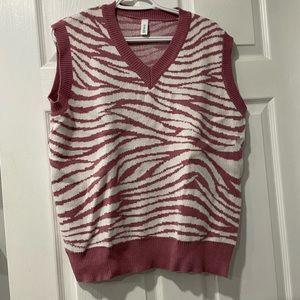 Pink zebra knitted vest
